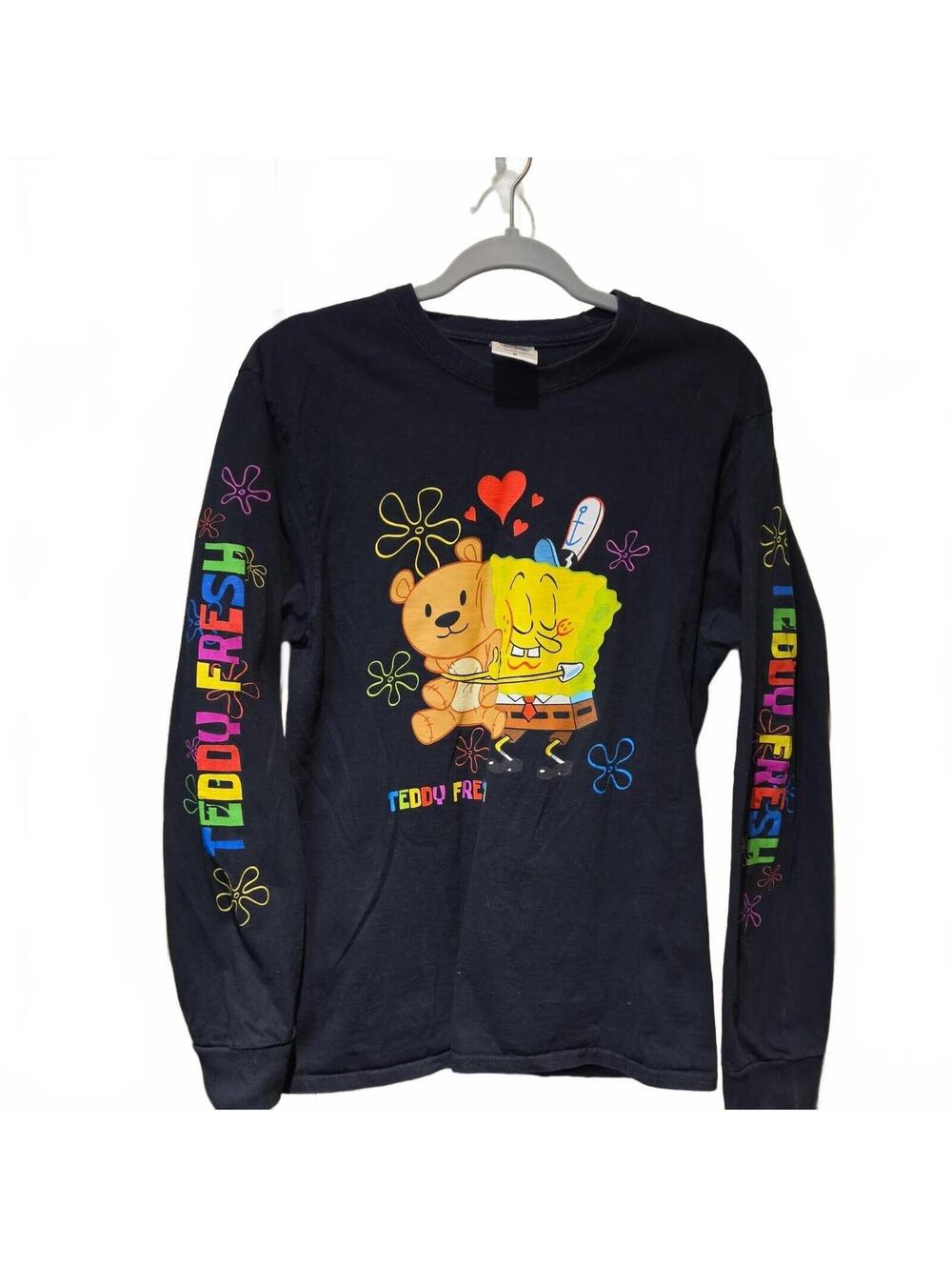 Teddy Fresh SpongeBob Long Sleeve Shirt Men’s M Black Graphic